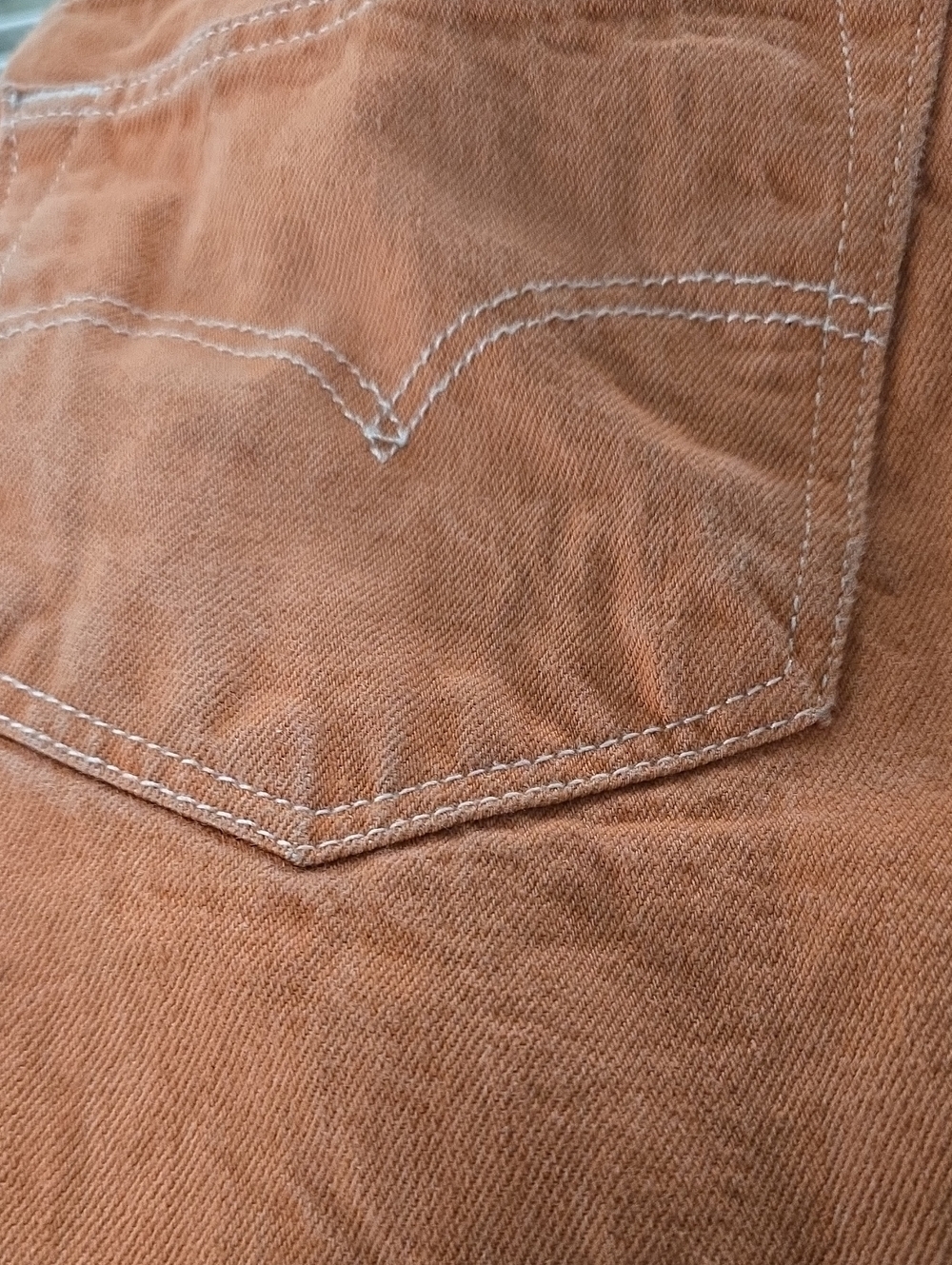 Levi's 501 Jeans Men's Size 38 Measures 36 Orange Salmon Pumpkin Button-fly * - Picture 6 of 6